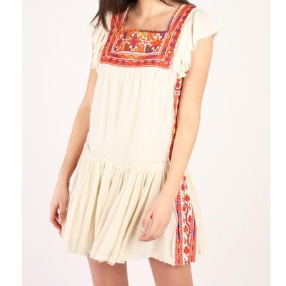 Free People Dresses & Skirts - Free People Day Glow Ivory Mini Dress Size Medium